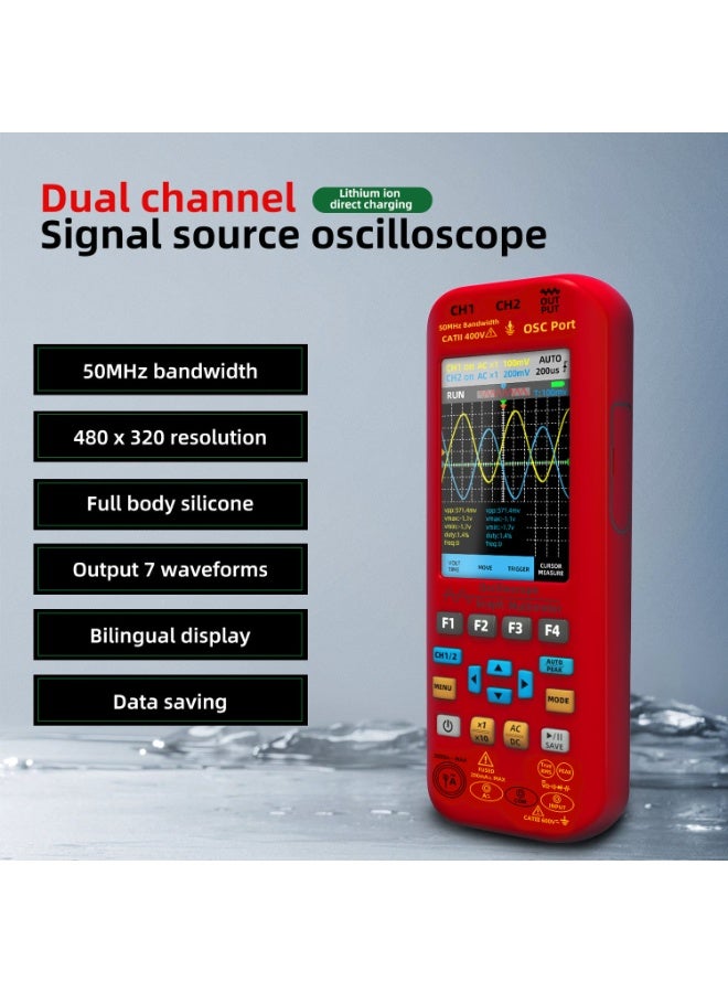 BSIDE O9 Handheld Oscilloscope Multimeter Digital Multimeter + Function Signal Generator 4-in-1 Dual Channel 50MHZ*2 250MS/s Graphic Meter - Image 3