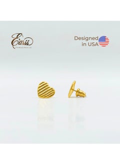 Heart Rib Gold Earrings | Stainless Steel | 18K Gold Plated - pzsku/Z1BF92261EAF2FCE2206FZ/45/_/1735820703/dfbd071b-b3ab-4177-a7c9-3f0056336cf1