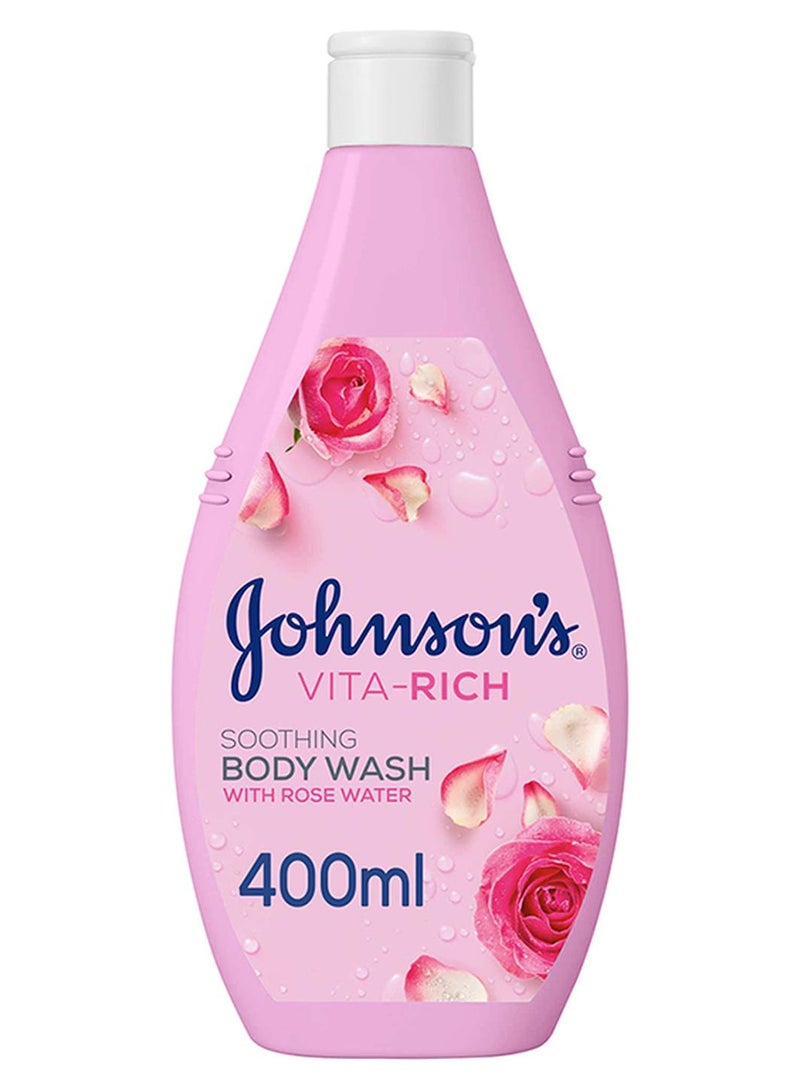 Johnson's Vita Rich Soothing Body Wash With Rose Water 400ml pink - Image 1