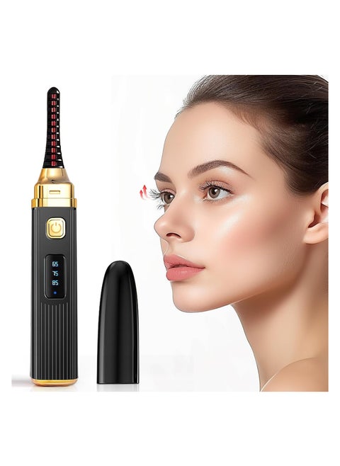 Heated Eyelash Curler, Rechargeable Eyelash Curler Electric Heated Eyelash Curler, 3 Temperature Modes, Mini Eyelash Curler with LED Display Naturally curl eyelashes