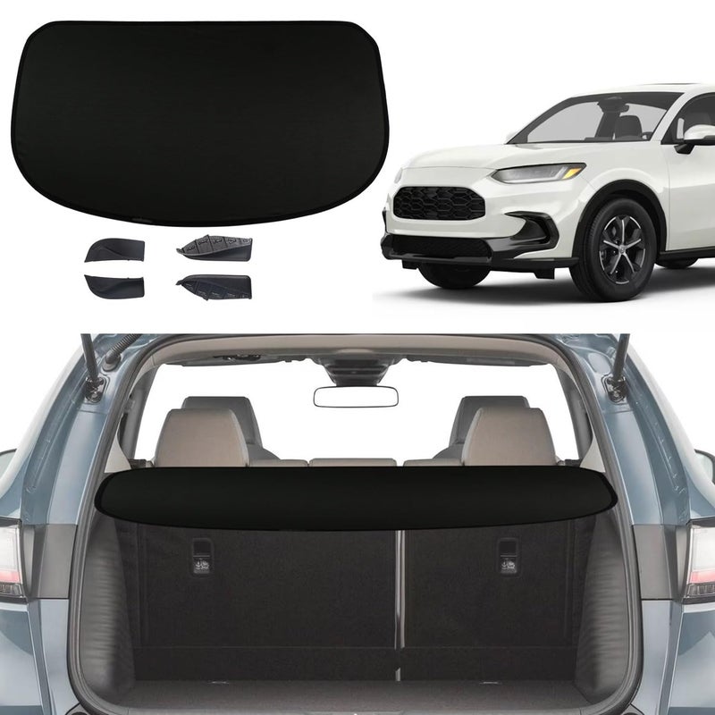 Liizoo Cargo Cover for 2023 Honda HRV 2024 HRV Trunk Cover Accessories Rear Trunk Security Cover Shielding Shade Black