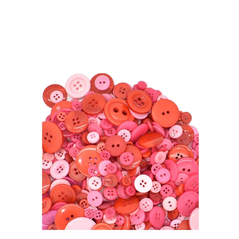 Zikra Assorted Size Resin Round Buttons DIY Craft Sewing Decorations for Kid's Painting (Red, 200g set) - Image 3