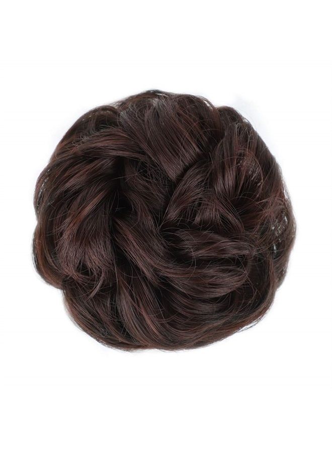 MORICA 1PCS Messy Hair Bun Hair Scrunchies Extension Messy Synthetic Chignon for Women Updo Hairpiece (33#(Dark Auburn)) - Image 1