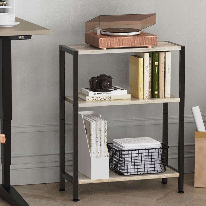 Vantimo 3-Tier Side Table, Small EndTable, Sofa SideTable for Narrow Spaces, Slim EndTable, NightstandTable, Skinny Bedside Table, for Living Room, Bedroom, Office, Greige - Image 4