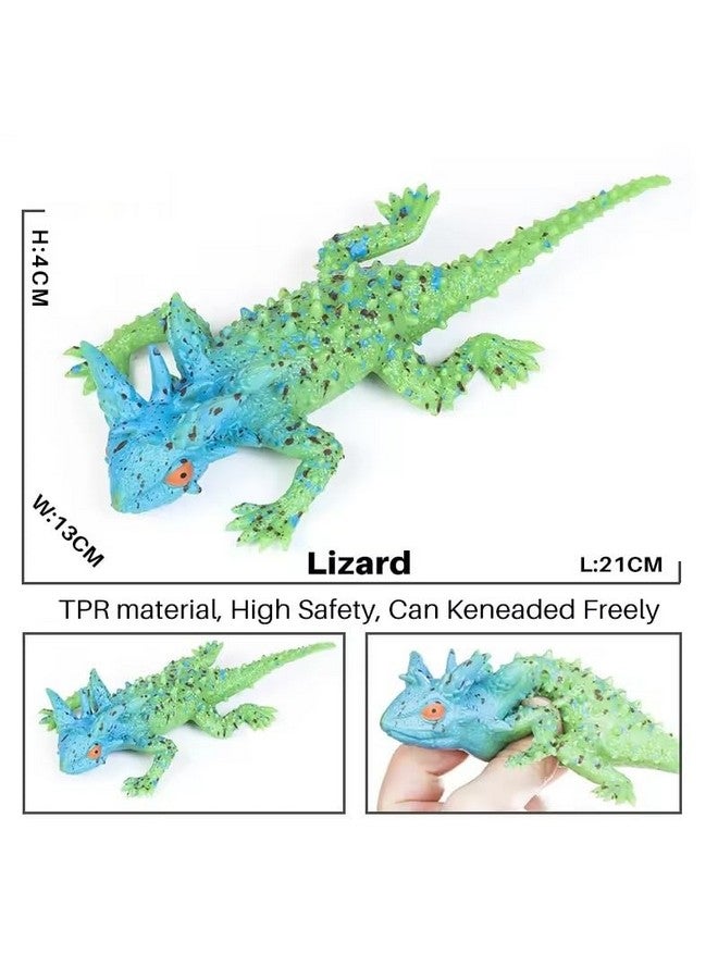 سوبر توي لعبة زواحف رائعة للأطفال، تمثال سحلية أبو بريص واقعي، حيوان مطاطي ذو دم بارد، ألعاب مقالب ناعمة، هدية تعليمية للأولاد والبنات - Image 3
