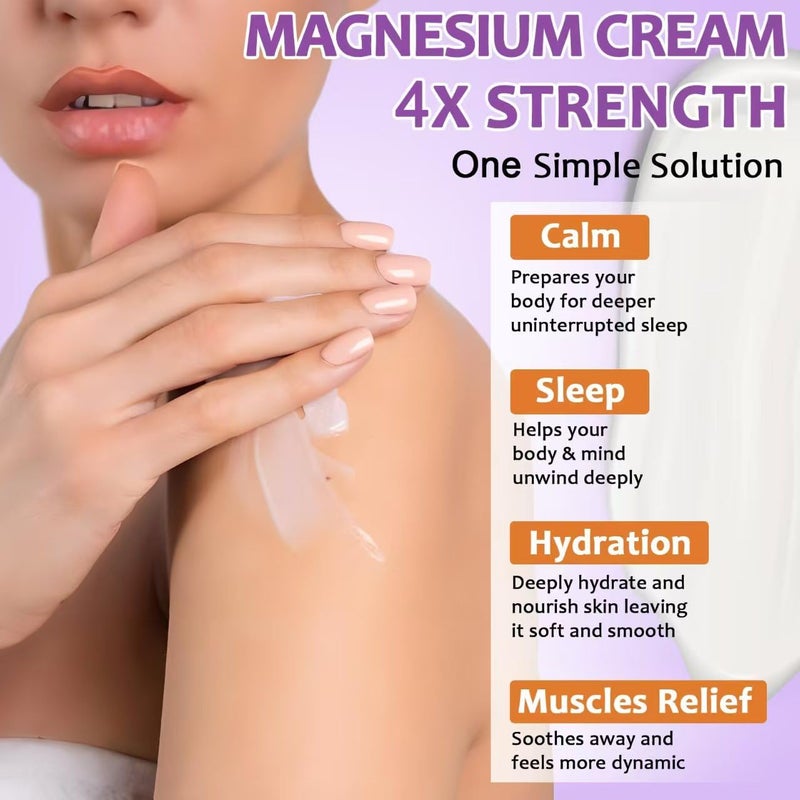 LEPONIX Magnesium Lotion for Sleep & Muscle Recovery - Soothing Topical Magnesium Lotion for Leg Cramps, Joint Comfort, Pain Relief - Relaxing Magnesium Body Butter for Men Women Kids (120ml, Lavender) - Image 2