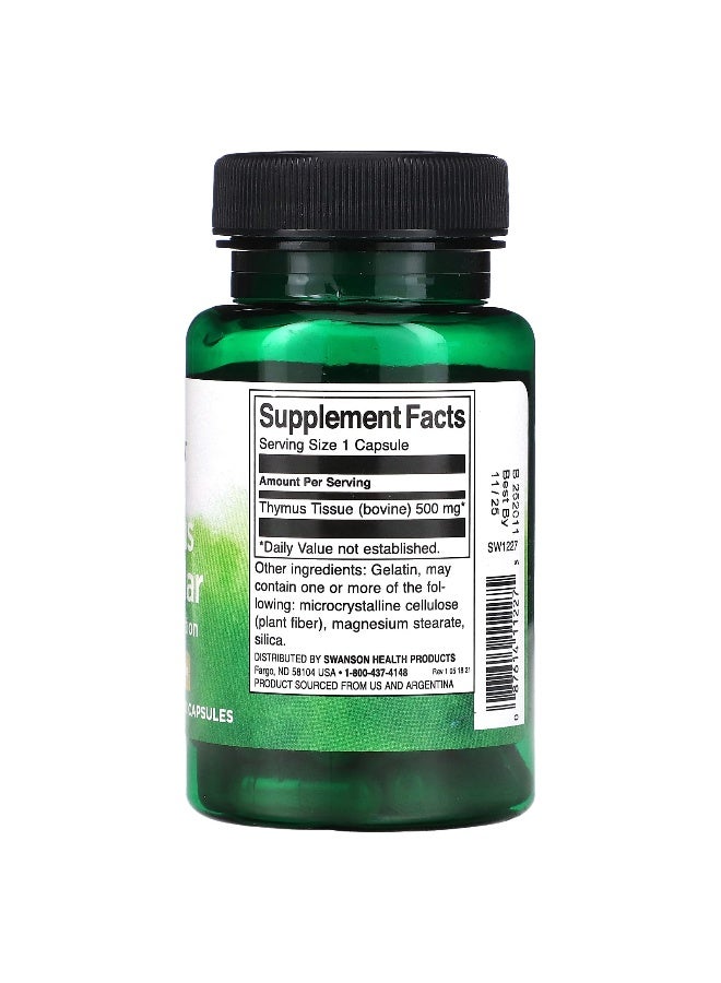 Swanson, Thymus Glandular, 500 mg, 60 Capsules - Image 2