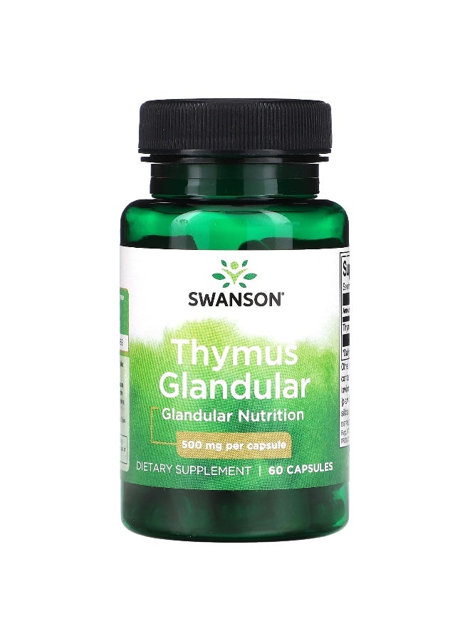 Swanson, Thymus Glandular, 500 mg, 60 Capsules - Image 1