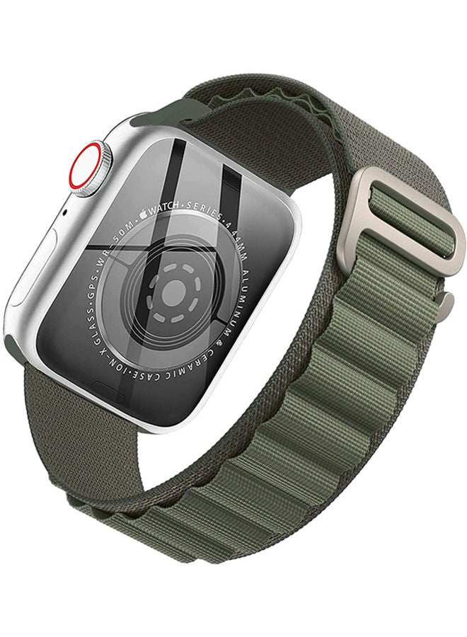 روك بو ألبين حلقة النايلون حزام متوافق مع أبل ووتش حزام 42mm 44mm 45mm 49mm السيدات والرجال ، قابل للتعديل الرياضة ، مع مجموعة معدنية الكروشيه حزام سير ، تنطبق على iwatch الترا سلسلة سراج الدين 8 / 7 / 6 / 5 - Image 1