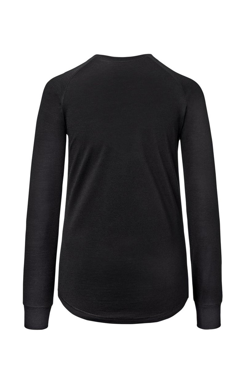 Tchibo Women Crew Neck Long Sleeve Solid T-Shirts, Black - Image 3