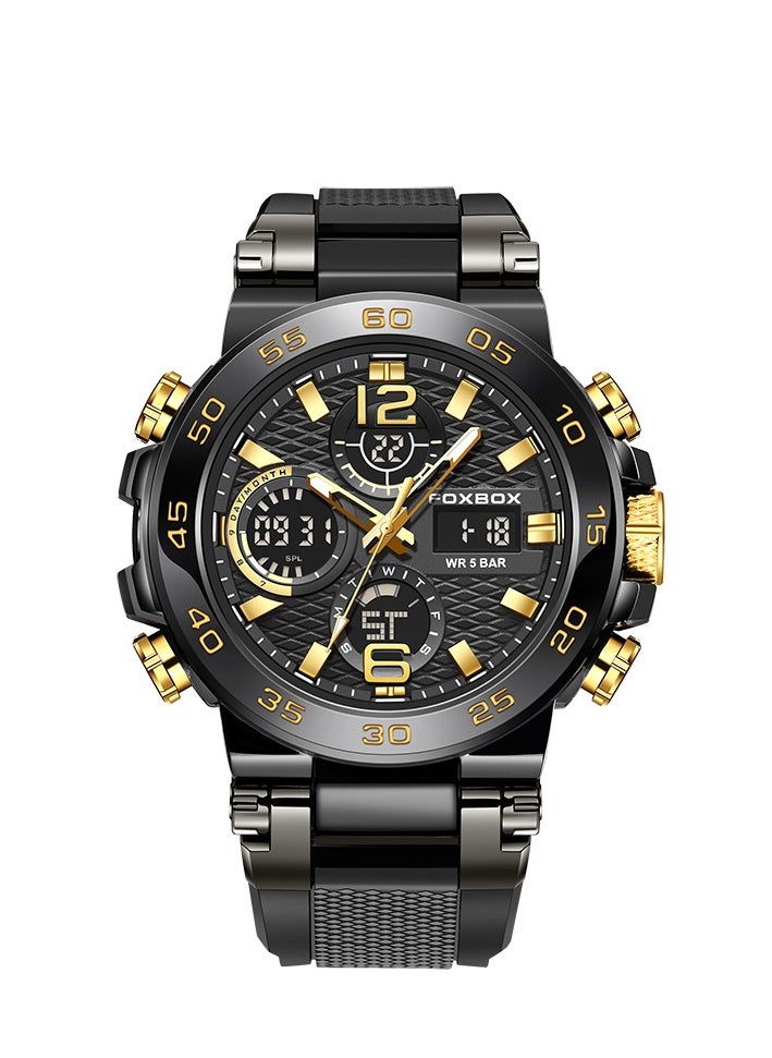 FOXBOX - Men's Luxury LCD Display Wristwatches Waterproof Military Quartz for Men+Box - Image 1