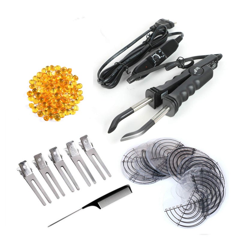 Amesun Profesional Hair Extension Iron Keratin Bonding Tools Fusion Heat Connector Ajustable Temperature Fusion Heat Connector Black 
