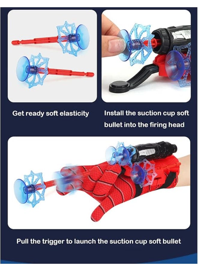 XinShuoBay Hero Launcher Wrist Toy Set,Web Launcher Role Play Toy,Superhero Spider Magic Gloves Role-Play Toy Cosplay (A Set) - Image 2