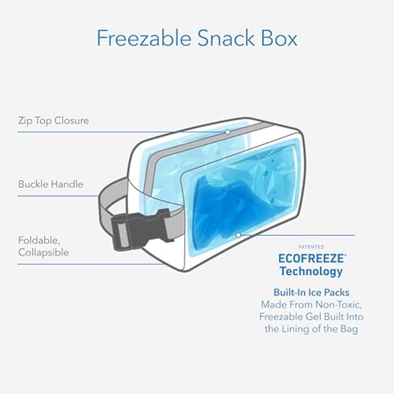 PackIt Freezable Snack Box Camo Shark Built with EcoFreeze Technology Collapsible Reusable Zip Closure with Buckle Handle Great for Fresh Snacks on the go - Image 3