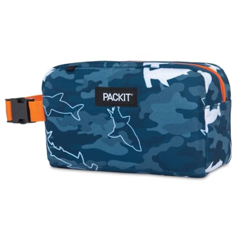 PackIt Freezable Snack Box Camo Shark Built with EcoFreeze Technology Collapsible Reusable Zip Closure with Buckle Handle Great for Fresh Snacks on the go - Image 2