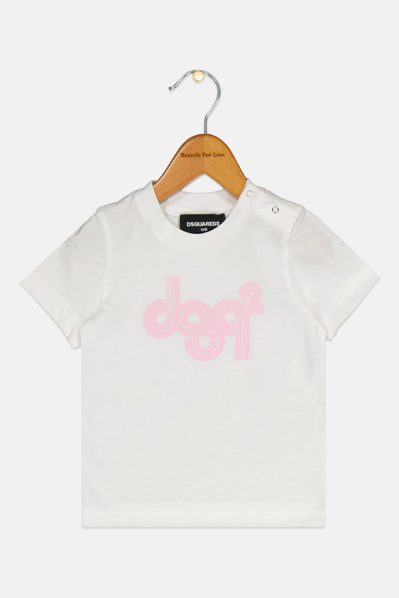 DSQUARED2 Toddlers Girl Brand Logo Short Sleeve Top, White - Image 1