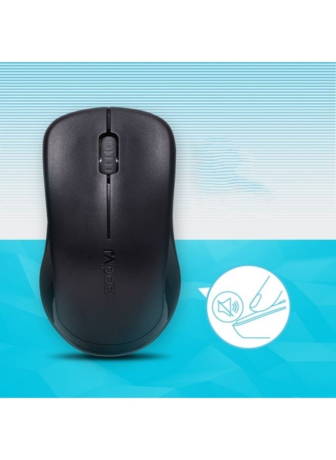 NIBEMINENT Rapoo1680 2.4GHz 1000 DPI 3 Buttons Business Office Desktop Computer Notebook Mute Portable Power Saving Wireless Mouse(Black)  - Image 2