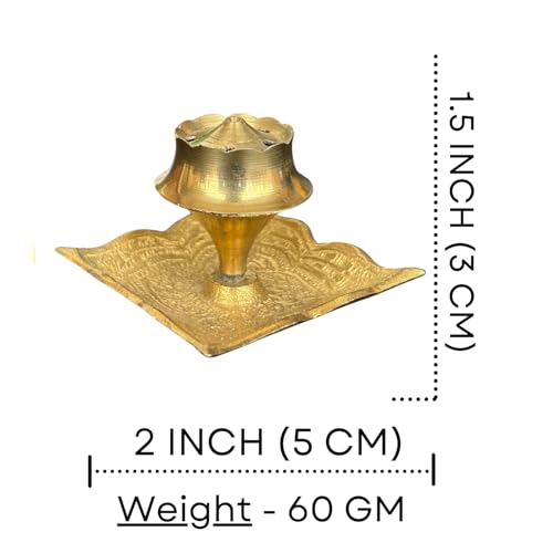 Salvus APP SOLUTIONS Brass Incense Holder with Plate for Pooja Room & Home Decor – Agarbatti Stand with Ash Catcher, Elegant Gold Finish, Durable & Easy to Clean - Image 2