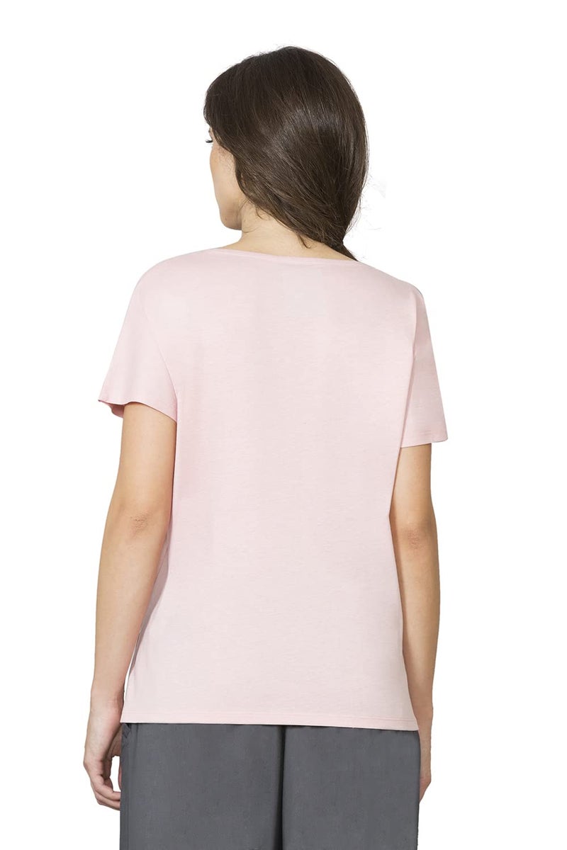 Van Heusen Women's Regular T-Shirt (ILTS1LWSPSKIN55422_Pink S) - Image 4