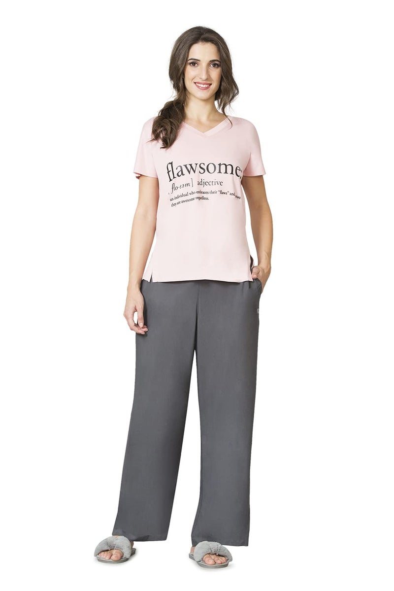 Van Heusen Women's Regular T-Shirt (ILTS1LWSPSKIN55422_Pink S) - Image 1