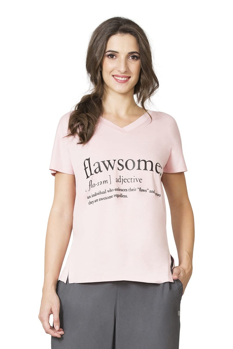 Van Heusen Women's Regular T-Shirt (ILTS1LWSPSKIN55422_Pink S) - Image 2
