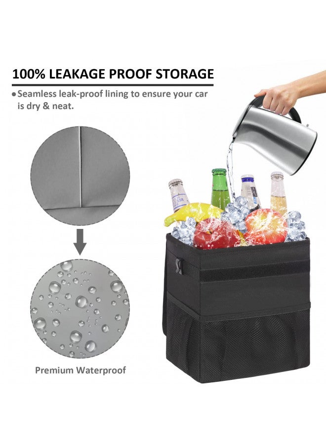 Vankor Vankor Car Trash Can for Car Cute, Car Trash Bag Bin Hanging Waterproof Automotive Car Garbage Cans Leak Proof Vehicle Trash Can Black  - Image 2