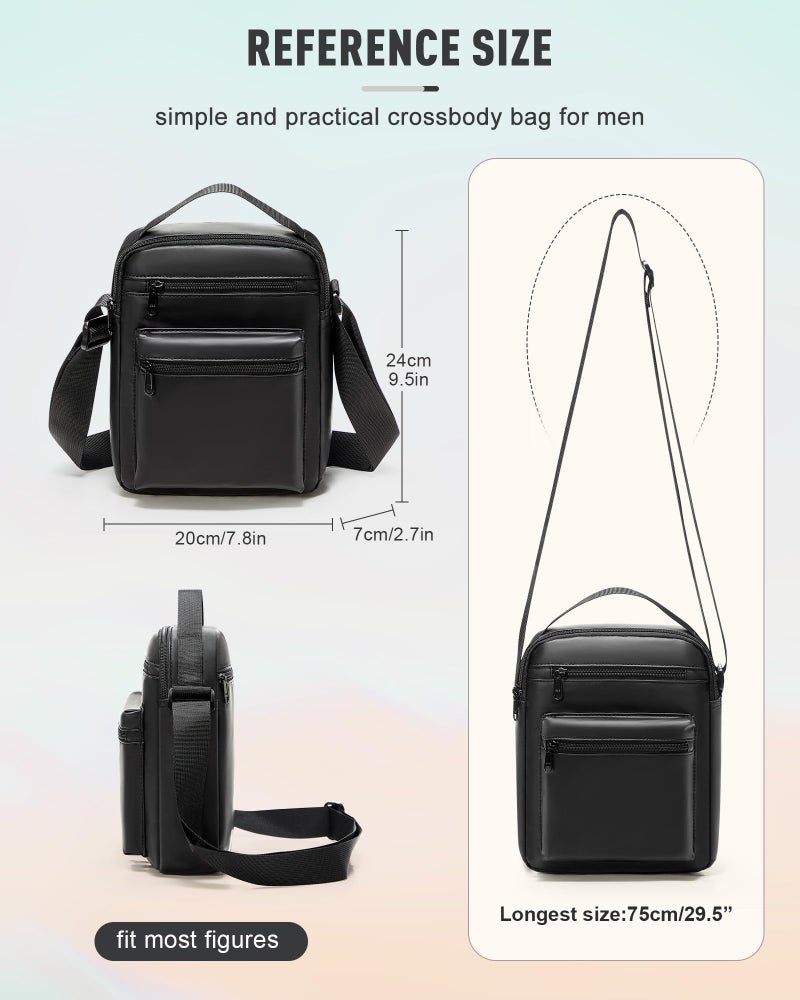 WEPLAN حقيبة كروس بودي للرجال WEPLAN، حقيبة صغيرة للرجال، حقيبة سفر ميسنجر للكتف للرجال، حقائب جانبية صغيرة للرجال - Image 3