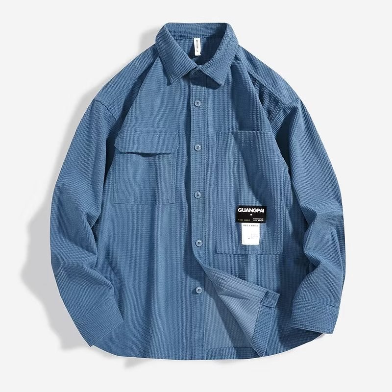 Vintage Casual Mens Work Shirt Jacket Apricot  - Image 2