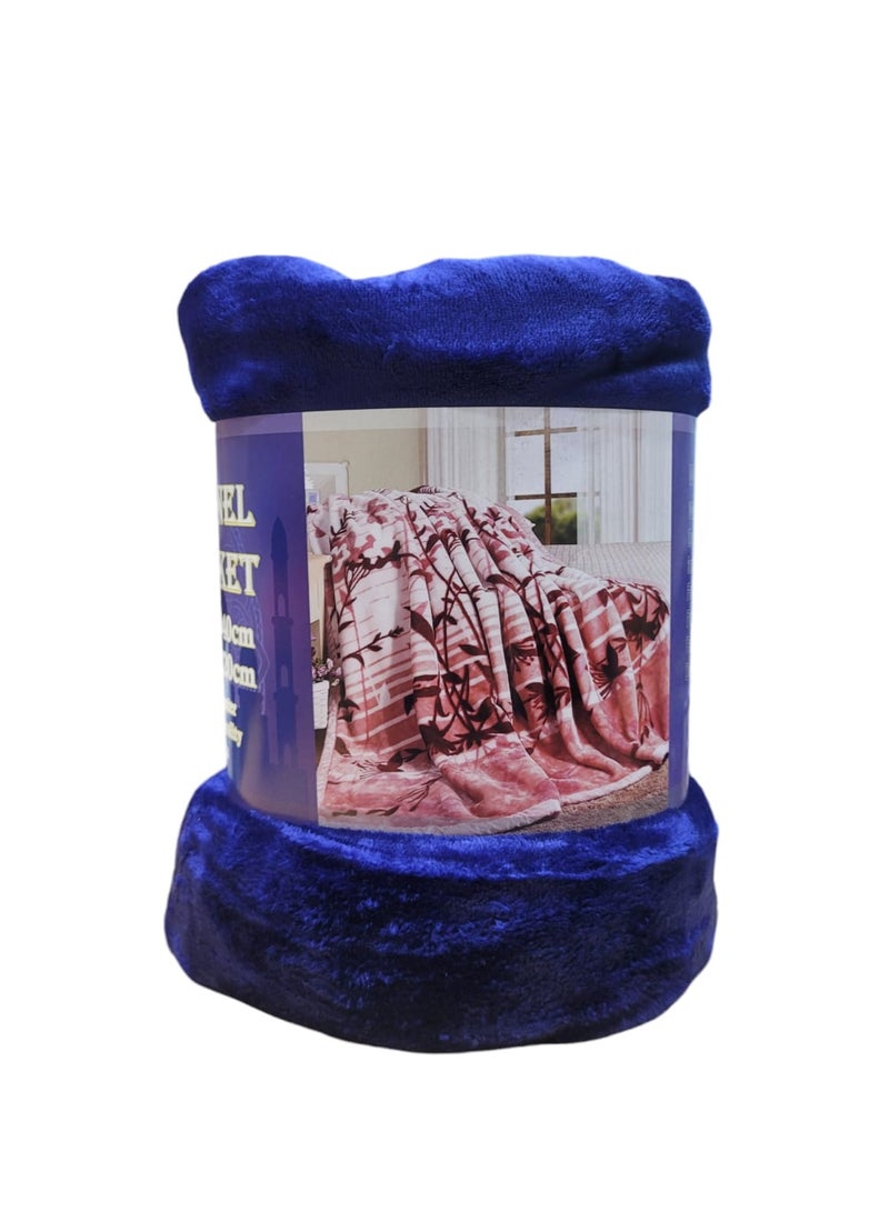 Baltic Linen Fleece Blanket 160X220Cm Soft-Fluffy Blanket-Warm For Sofa And Bed-Easy To Carry-Royal Blue Colour  - Image 1