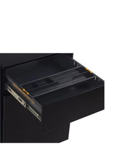 Protector Protector 3 Drawer File Cabinet with Lock, Under Desk Metal Filing Cabinet for Home Office,Lockable Rolling File Cabinet with 2 Keys , Fully Assembled (BLACK)  - Image 2