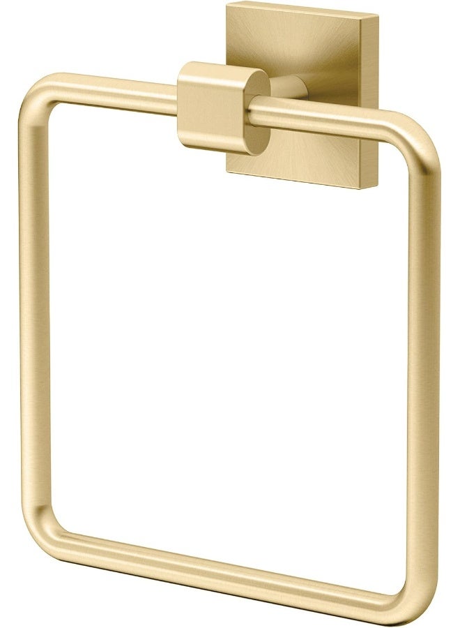 gatco Gatco 4062 Elevate, Towel Ring, Brushed Brass/Wall Mounted 6.13" Wide Towel Ring for Bathroom  - Image 1
