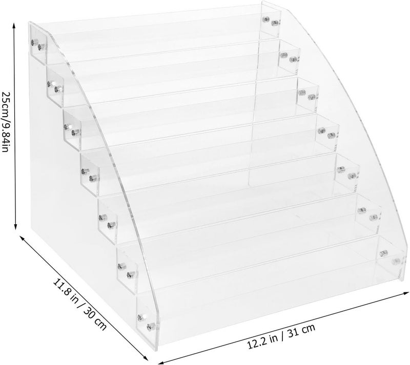 Acrylic Cosmetic Display Organizer 7-layer Nail Polishes Holder Stand Lipsticks Storage Rack for Manicure and Makeup Supplies - Image 2