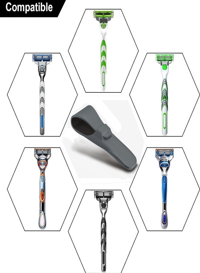 LinMei Silicone Razor Travel Case, Blue+Black, Compatible with Gillette, Parker, Merkur Razor (Gray 2pcs) - Image 4