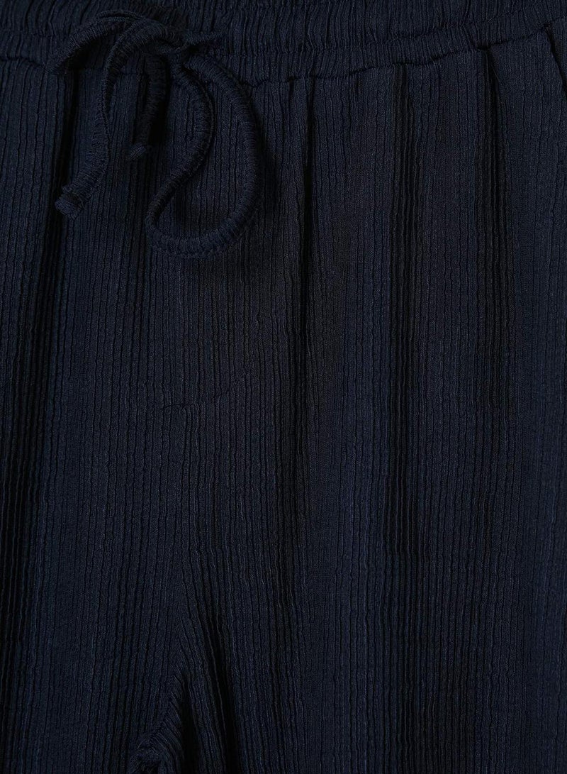 trendyol Navy Blue Straight Fit Textured Sweatpants - Image 5