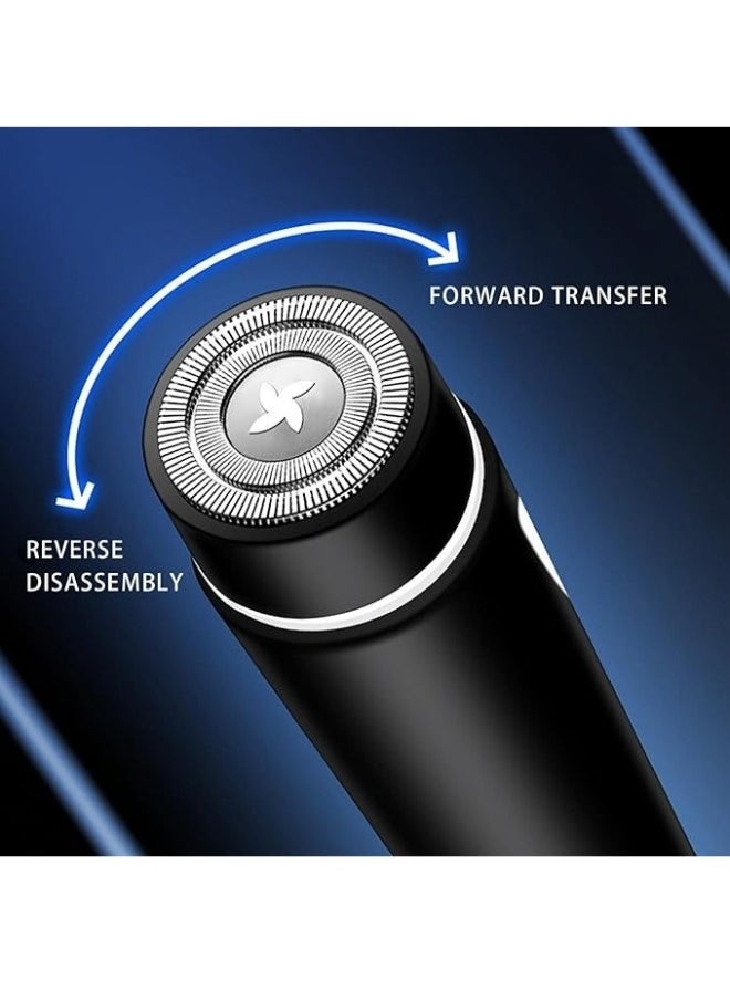 FeiHong Mini Portable Electric Shaver for Men Waterproof, Cordless Pocket Razor for Men USB Rechargeable, Wet and Dry Rotary Shaver-Blue  - Image 5