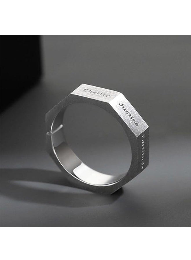 S925 Sterling Silver Ring, Cold Style Retro Personality Plain Circle Ring, Men'S Opening Adjustable Ring - Image 3