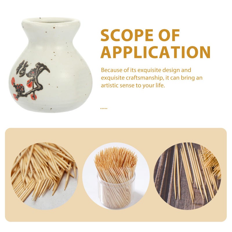 Ceramic Toothpick Holder with Plum Blossom Design for Kitchen and Dining Tabletop - Image 4