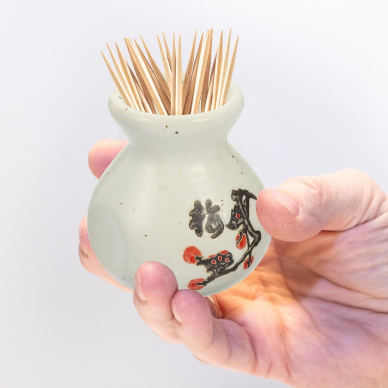 Ceramic Toothpick Holder with Plum Blossom Design for Kitchen and Dining Tabletop - Image 5