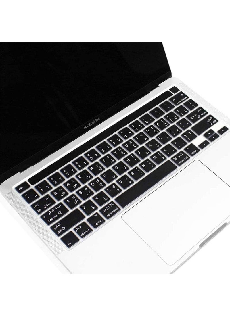 Rock Pow Arabic English Silicone Keyboard Cover with 5 Pieces Anti-Dust Protection Plugs for MacBook Pro 13in - A2289 A2251 A2338 and 16in A2141  - Image 3