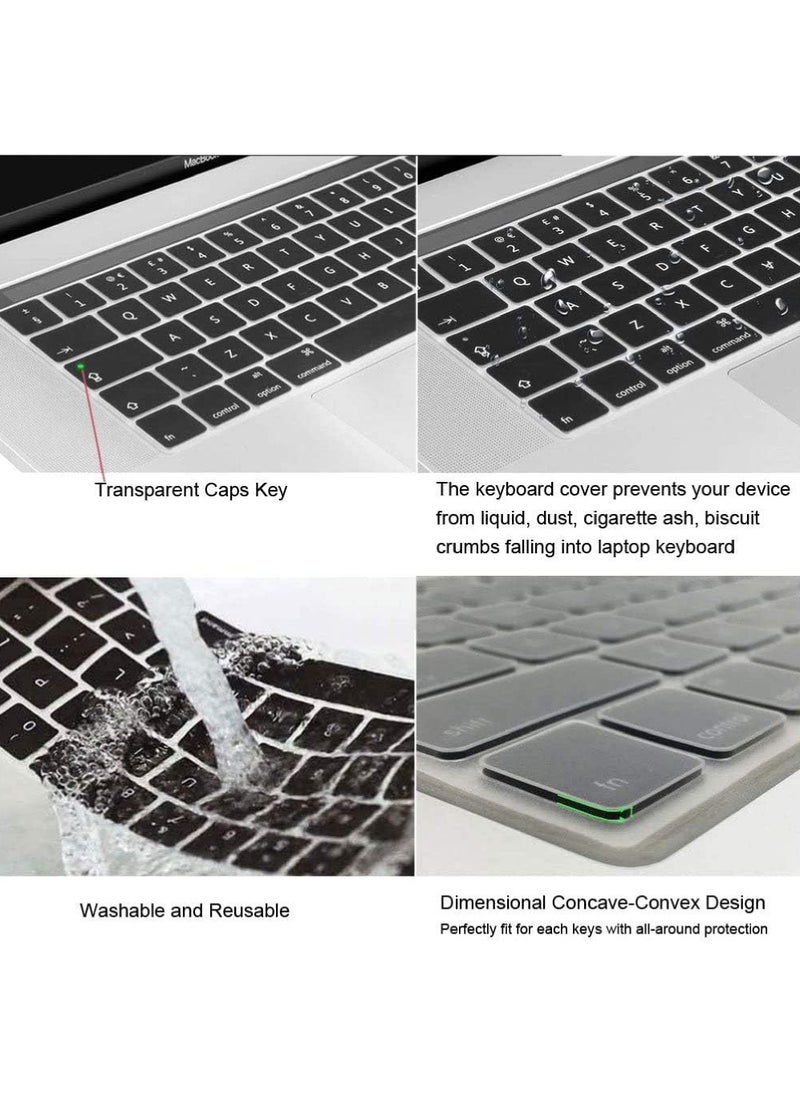 Rock Pow Arabic English Silicone Keyboard Cover with 5 Pieces Anti-Dust Protection Plugs for MacBook Pro 13in - A2289 A2251 A2338 and 16in A2141  - Image 4