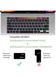 Rock Pow Arabic English Silicone Keyboard Cover with 5 Pieces Anti-Dust Protection Plugs for MacBook Pro 13in - A2289 A2251 A2338 and 16in A2141  - Image 2