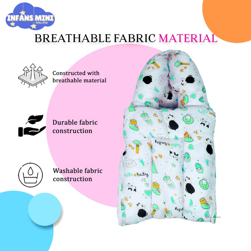 Infans Mini Panda Mega 3 in 1 Baby's Cotton Bed Cum Carry Bed Printed Baby Sleeping Bag-Baby Bed-Infant Portable for Unisex Easily Portable, Light Weight Carry for New Born 4-8 Months Old(Violet) - Image 5