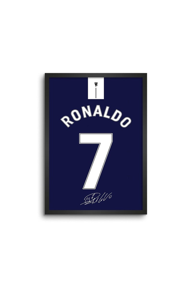 LAMRON Ronaldo Blue Jersey Framed Poster - Image 1