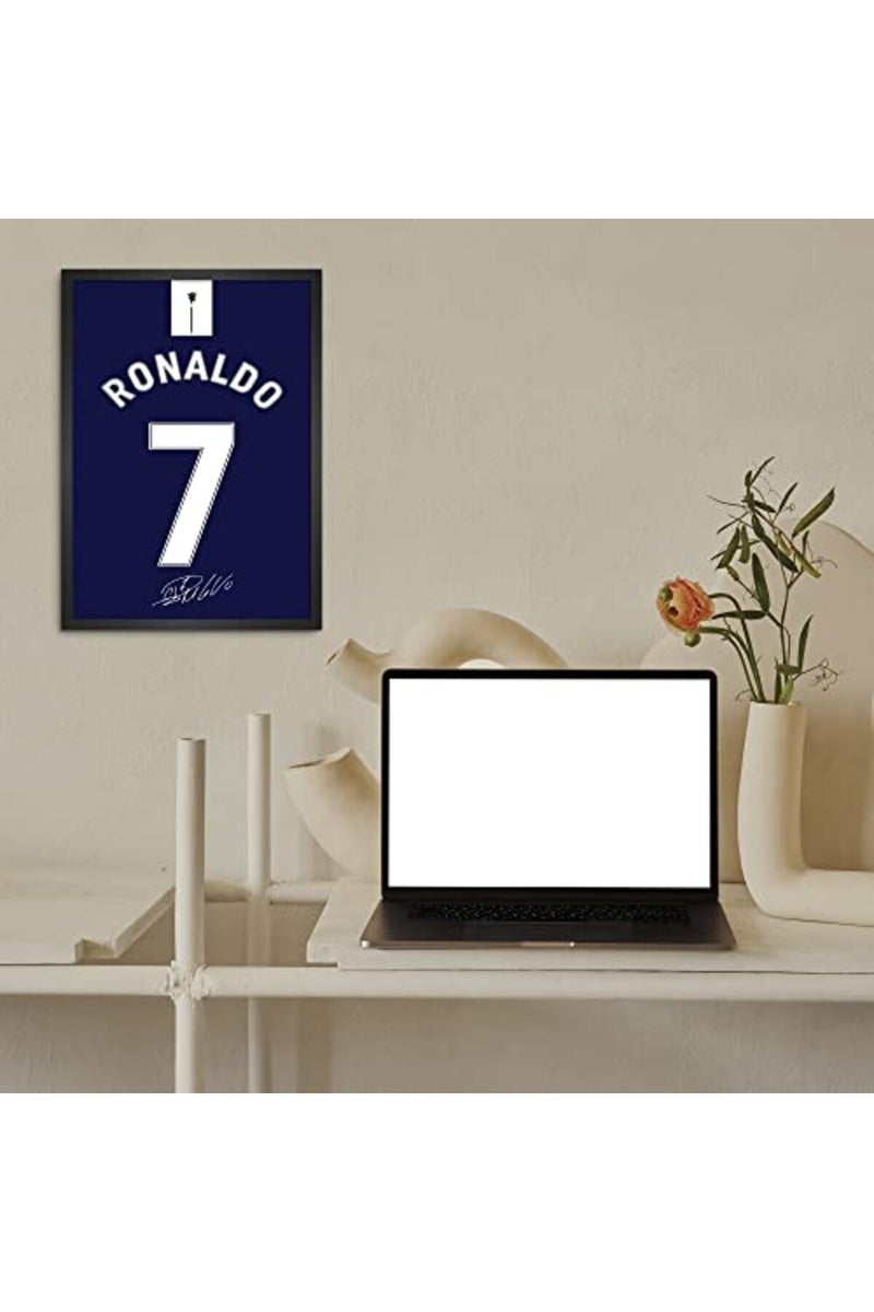 LAMRON Ronaldo Blue Jersey Framed Poster - Image 2