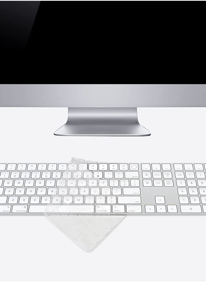 Generic - Keyboard Cover Skin for 2022 Mac Studio Keyboard  2021 Released Apple 24 iMac Magic Keyboard with Touch ID and Numeric Keypad with M1 Chip A2520, 24 iMac Magic with M1 Chip Keyboard Skin - TPU - Image 1