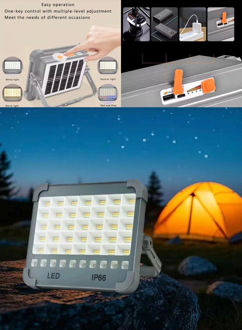 Portable IP66 WaterProof Outdoor LED FloodLight With Solar Charging & Adjustable Stand