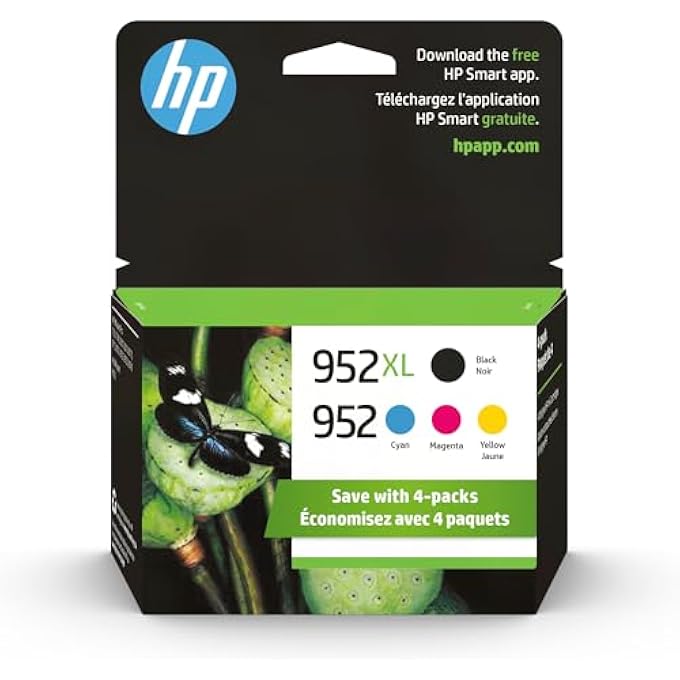 HEWLETT PACKARD ORIGINAL 952 CYAN, MAGENTA, YELLOW / 952XL BLACK INK CARTRIDGES (4-PACK) | WORKS OFFICEJET 8702 OFFICEJET PRO 7700, 8210, 8700 SERIES | ELIGIBLE FOR INSTANT INK | N9K28AN - Image 2