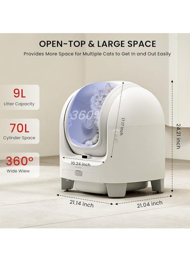 General - Self-cleaning cat litter box Automatic cat litter box can be opened for multiple cats Odorless Easy to clean Open electric cat toilet with garbage bag - Image 1