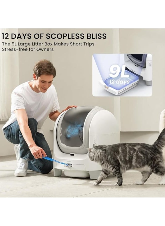 General - Self-cleaning cat litter box Automatic cat litter box can be opened for multiple cats Odorless Easy to clean Open electric cat toilet with garbage bag - Image 1