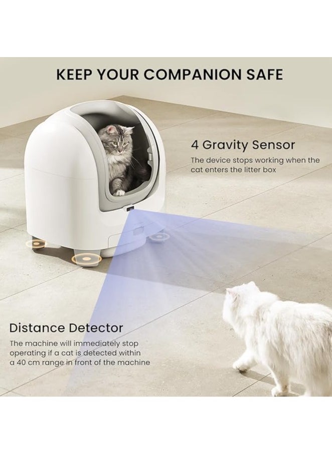 General - Self-cleaning cat litter box Automatic cat litter box can be opened for multiple cats Odorless Easy to clean Open electric cat toilet with garbage bag - Image 1